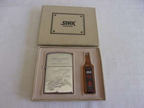 Boxed Star fuel lighter and lighter fluid set