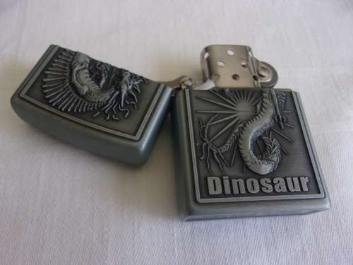 Boxed Smoking Set of 4 Jiantai fuel cigarette lighters - dinosaur theme
