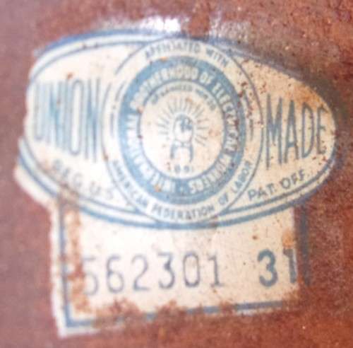 Vintage chandelier made by the International Brotherhood of Electric Workers - USA