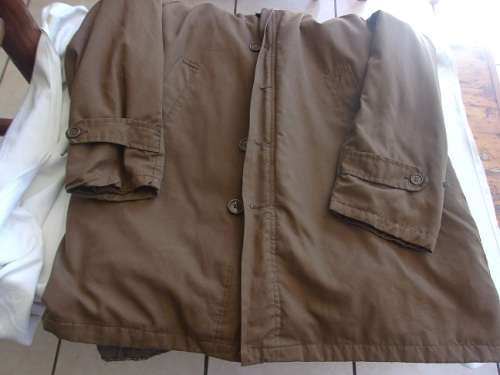 Vintage SADF nutria Warm Coat `Aapjas` with inner fleece - Large