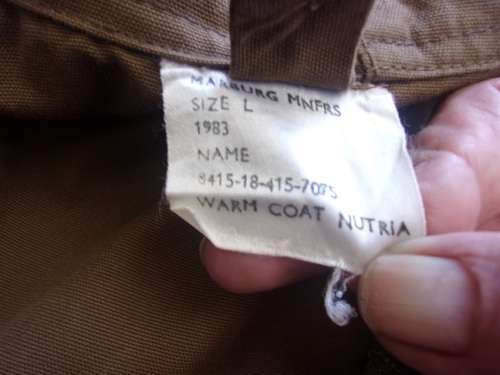Vintage SADF nutria Warm Coat `Aapjas` with inner fleece - Large