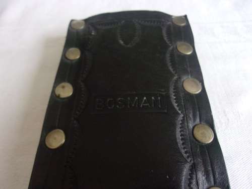 Vintage Harry Bosman Bowie knife with leather sheath