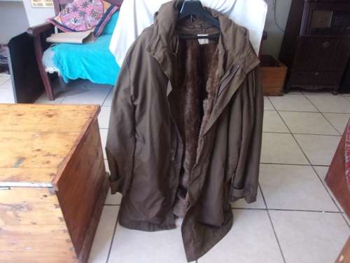 Vintage SADF nutria Warm Coat `Aapjas` with inner fleece - Large