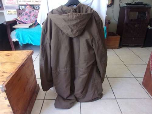 Vintage SADF nutria Warm Coat `Aapjas` with inner fleece - Large