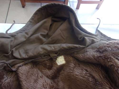 Vintage SADF nutria Warm Coat `Aapjas` with inner fleece - Large