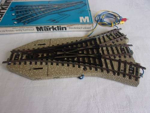 Vintage Marklin HO gauge three-way turnout and switch panel for 1 bid