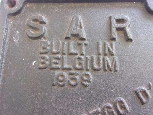 Genuine vintage SAR train builders plate `Built in Belgium 1939`