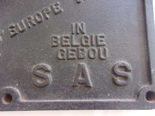Genuine vintage SAR train builders plate `Built in Belgium 1939`