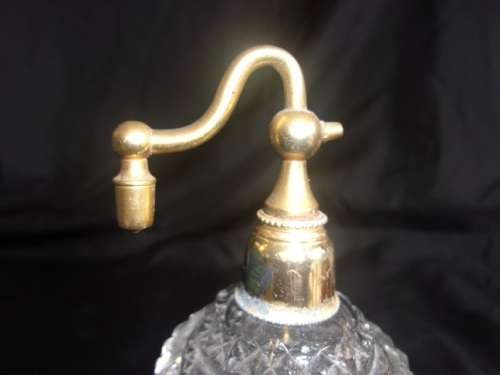 2 Large antique cut glass perfume atomisers for 1 bid