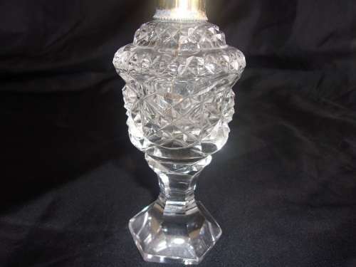 2 Large antique cut glass perfume atomisers for 1 bid
