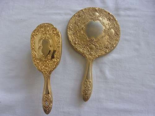 1 Antique and 2 vintage dressing table brush sets for 1 bid
