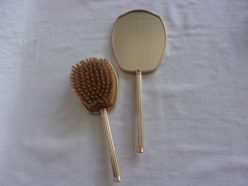 1 Antique and 2 vintage dressing table brush sets for 1 bid