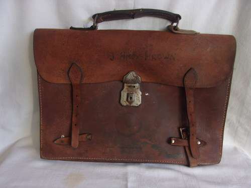 Vintage brown leather briefcase and leather saddle bag for 1 bid