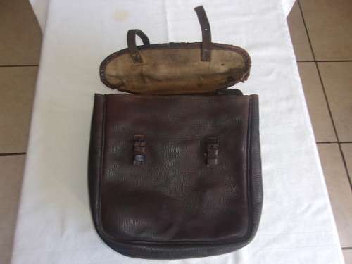 Vintage brown leather briefcase and leather saddle bag for 1 bid