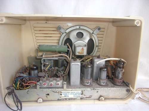 Vintage Ferguson ivory bakelite table valve radio - not tested