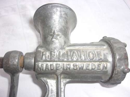 Vintage Husqvarna No. 8 and No. 5 meat mincers for 1 bid