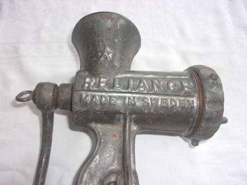 Vintage Husqvarna No. 8 and No. 5 meat mincers for 1 bid