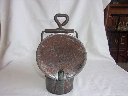 Vintage railway carbide lamp with reflector
