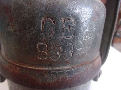 Vintage railway carbide lamp with reflector