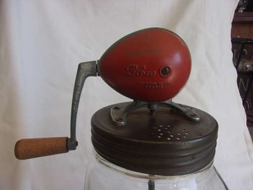 Large vintage glass base Blow 3/30 butter churn