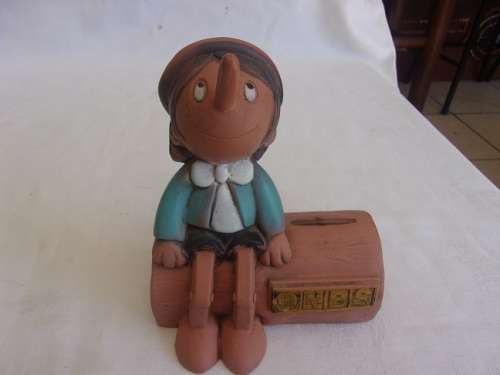 Vintage NBS Pinocchio & Allied Building Society money boxes for 1 bid
