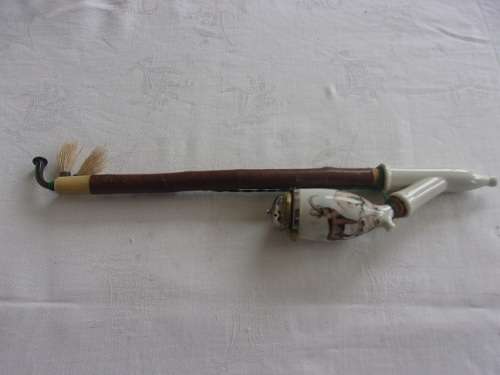 2 Antique German Gesteckpfeife style smoking pipes for 1 bid - unused
