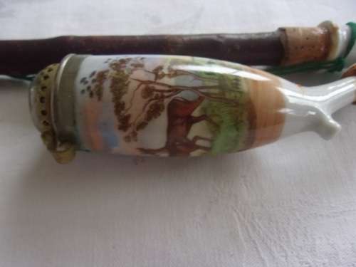 2 Antique German Gesteckpfeife style smoking pipes for 1 bid - unused