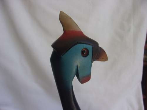 Pair of large limited edition `Feathers of Knysna` hand carved Guinea Fowl