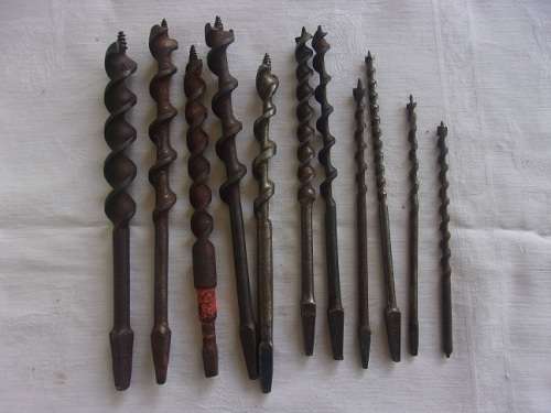 Vintage Stanley No 5044 brace drill & 11 auger bits