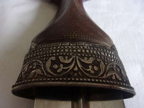 Authentic hand crafted solid silver clad Omani Khanjar & scabbard with belt