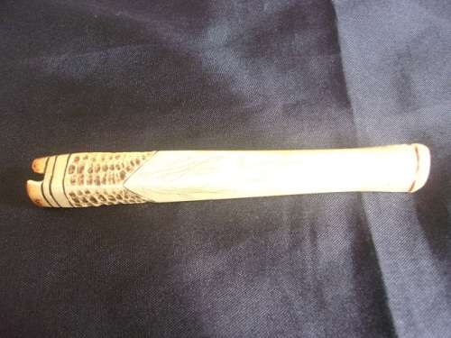 2 Antique bone cigarette holders - 1 with K14 band