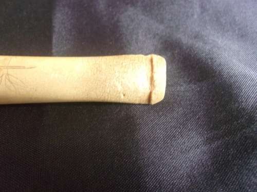 2 Antique bone cigarette holders - 1 with K14 band