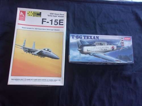 1: 72 Scale Hobby Craft `Strike Eagle` & Academy T-6G Texan model plane kits for 1 bid