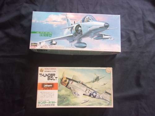 Hasegawa 1:72 scale I.A.I KFIR C2 & Republic P-470 Thunderbolt model plane kits