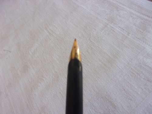 Vintage Parker Arrow black fountain, rollerball pen & pencil set with gold plated trim