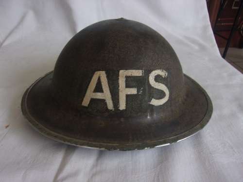 WW2 AFS Mk2 Brodie helmet with liner and chinstrap