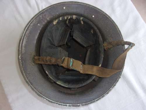 WW2 AFS Mk2 Brodie helmet with liner and chinstrap