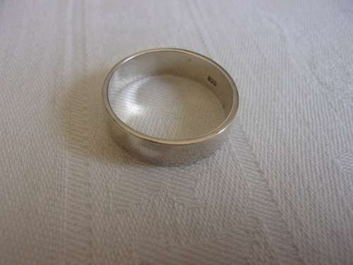 Vintage Sterling silver plain 6mm flat band ring