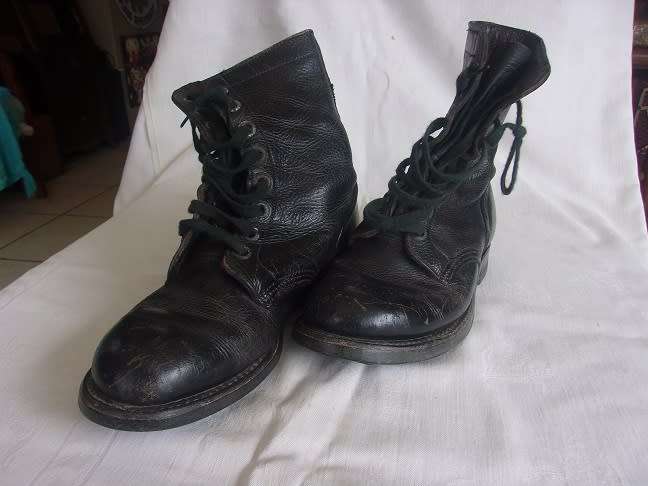 Pair of black SADF Waytread Dri-Foot Super Deluxe military boots - Size 244