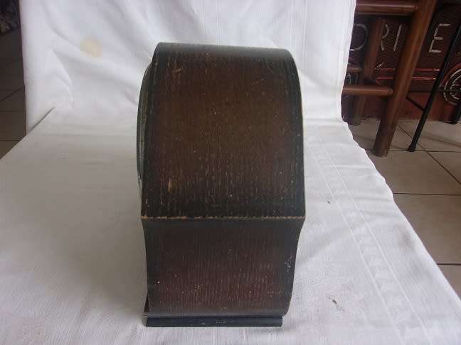 Early art deco Enfield mantel clock for restoration plus small Smith Sectric bakelite casing