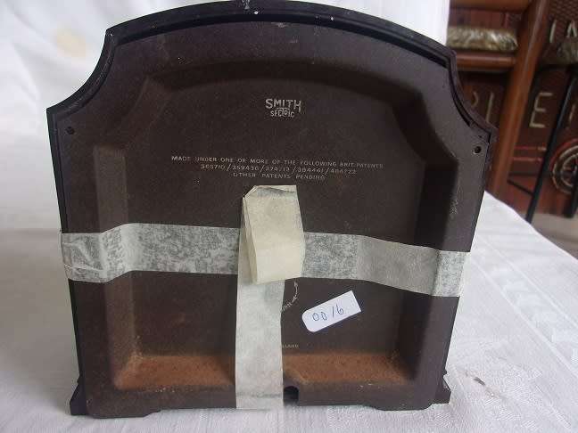 Early art deco Enfield mantel clock for restoration plus small Smith Sectric bakelite casing