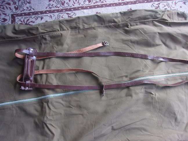 Old SADF army bedroll with leather carry straps - 1966