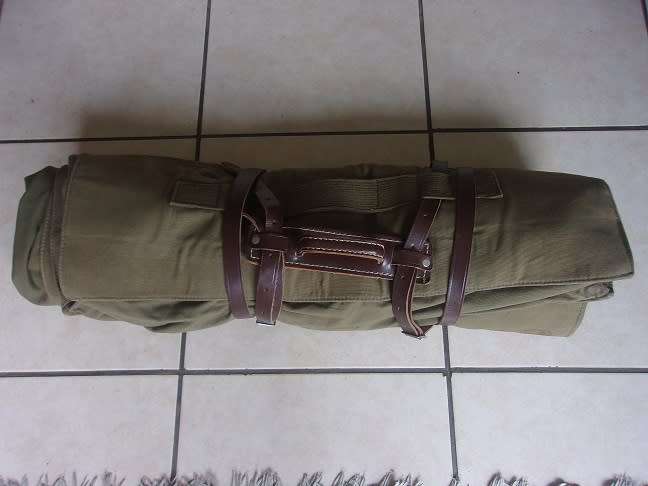 Old SADF army bedroll with leather carry straps - 1966