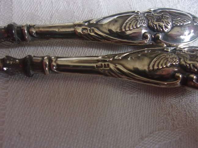 Antique cased 5 piece Sterling silver manicure set