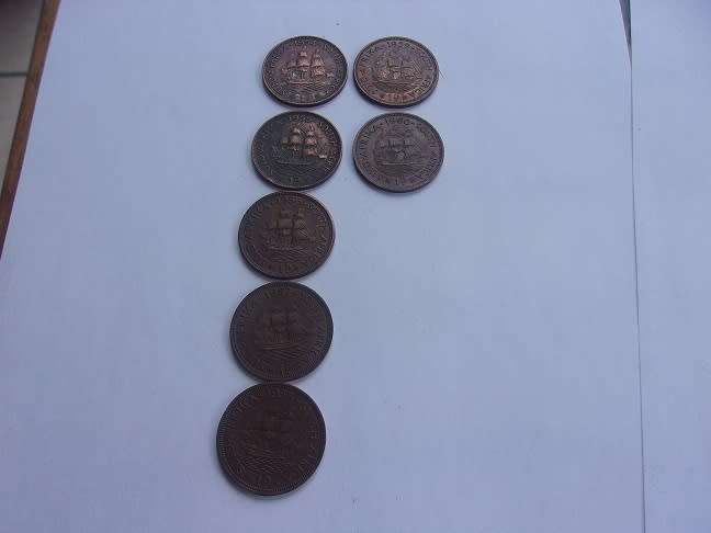 1934 - 1960 Union of SA 1 Penny set - missing 1947 Penny