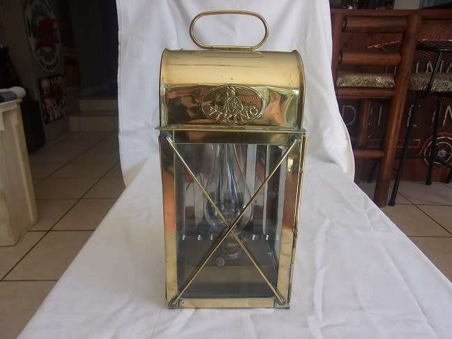 Antique brass Viking kerosene signal lantern