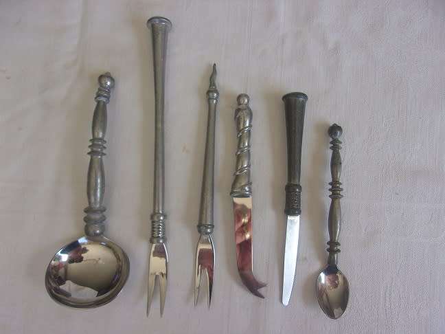 Lot of 6 Diana Carmichael designer cutlery items for 1 bid
