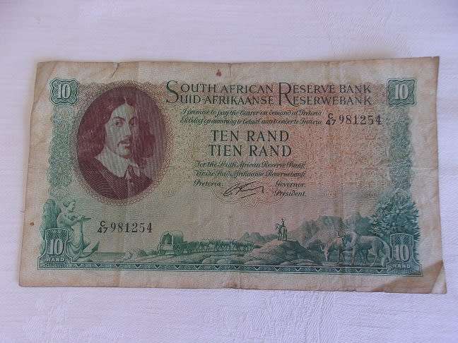 Lot of 12 old South African bank notes
