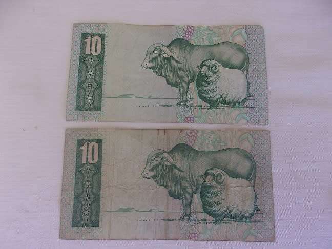 Lot of 12 old South African bank notes