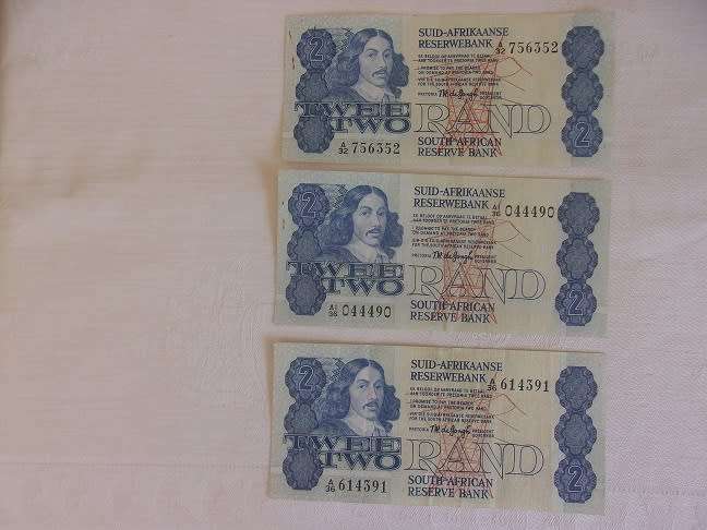 Lot of 12 old South African bank notes